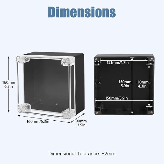 LeMotech Electrical Box Clear Cover Project Box IP65 Waterproof Junction Box - Image 2