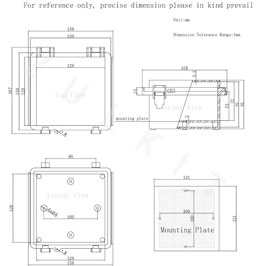 Zulkit Junction Box IP67 Waterproof Electrical Box Hinged Clear Cover Stainless - Image 7