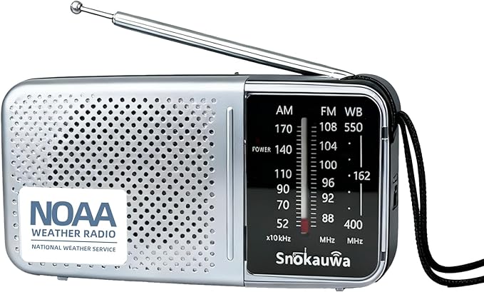 Portable AM FM Transistor Radio Battery Operated, NOAA Weather Radio by Snokauwa