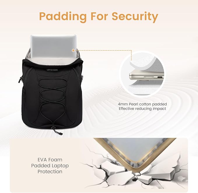 LOVEVOOK Mens Backpack with Giant Tumbler Holder Pocket, 17 Inch Everyday - Image 4