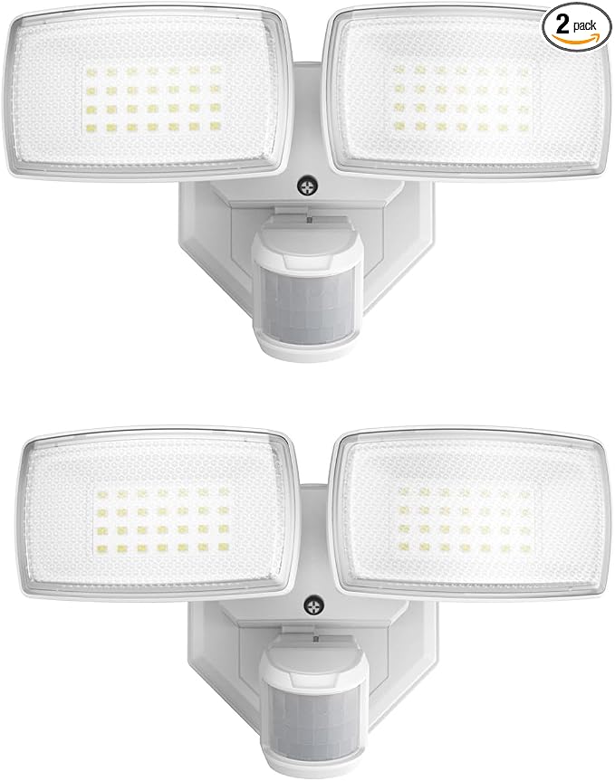 Onforu 32W 2 Head Motion Sensor Outdoor Lights, 3200LM 6500K LED Security Light by Onforu