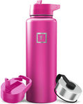 IRON °FLASK Camping & Hiking Hydration Flask - 40 oz Pink Tulip by IronFlask