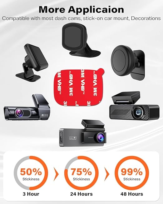 APPS2Car 8 Pcs 3M VHB Double Sided Adhesive Pads, 1.48" x 2.04" Square - Image 6