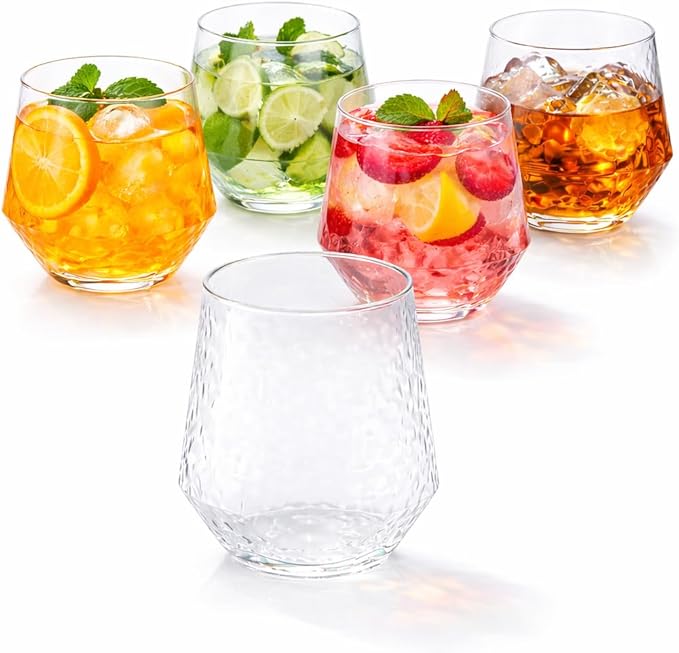 Oojami 40 count Diamond Unbreakable Stemless Plastic Wine Champagne Whiskey by Oojami
