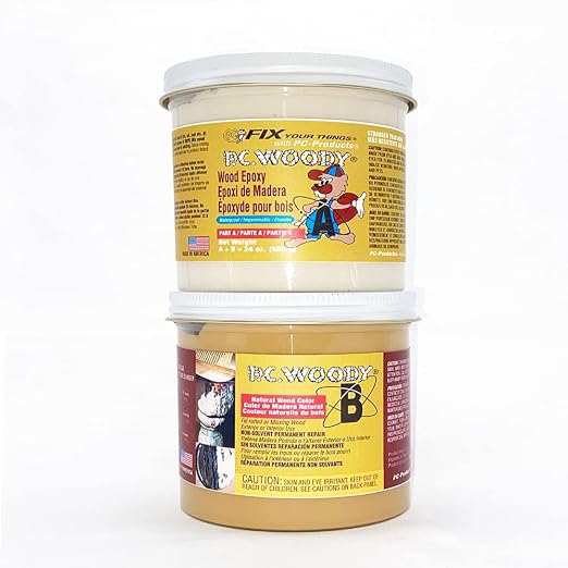 PC Products PC-Woody Wood Repair Epoxy Paste, Two-Part 24 oz in Two Cans by ProtectiveCoatingCo
