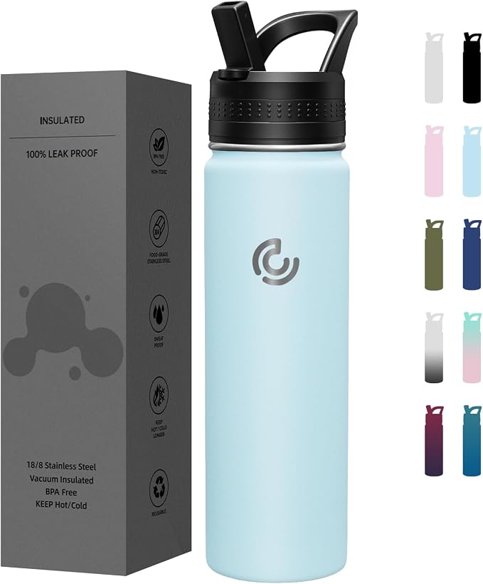 COKTIK 22oz Sports Water Bottle, Stainless Steel Water Bottle by coktik