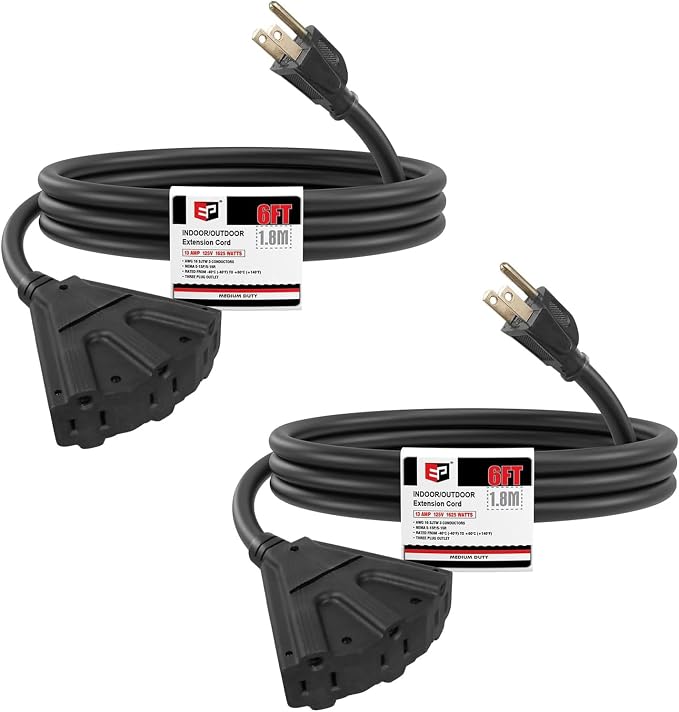 EP 2 Pack 6 Ft Outdoor Extension Cord by ENERGYPRO
