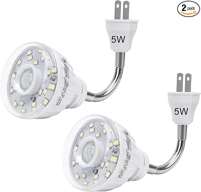 Plug in Motion Sensor Night Light Indoor, PIR Infrared Motion-Activated LED by DEKELIY