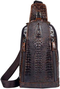 Hebetag Crocodile Genuine Leather Sling Chest Bag by Hebetag