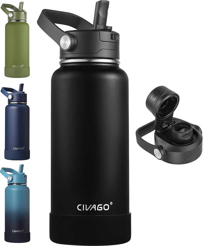 CIVAGO 32 oz Insulated Stainless Steel Water Bottle by CIVAGO