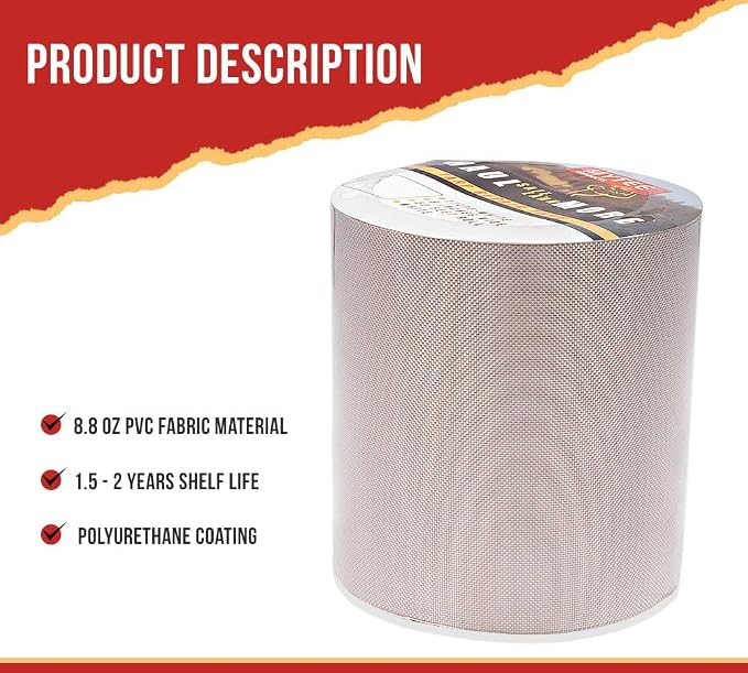 Mytee Products 8.8 oz Waterproof White Vinyl Tarp Repair Tape 6 Inch x 50 FT - Image 2