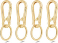 4Pack Small Keychain Rings, Metal Key Carabiner Clip, Mini EDC Key Ring Chain by CooBigo