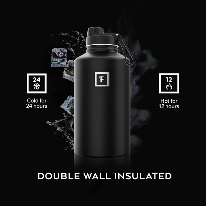 IRON °FLASK Camping & Hiking Hydration Flask - 64 oz Sky - Image 4