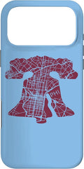 Philadelphia Street Map Liberty Bell Vintage Maroon Philly Case by Unknown