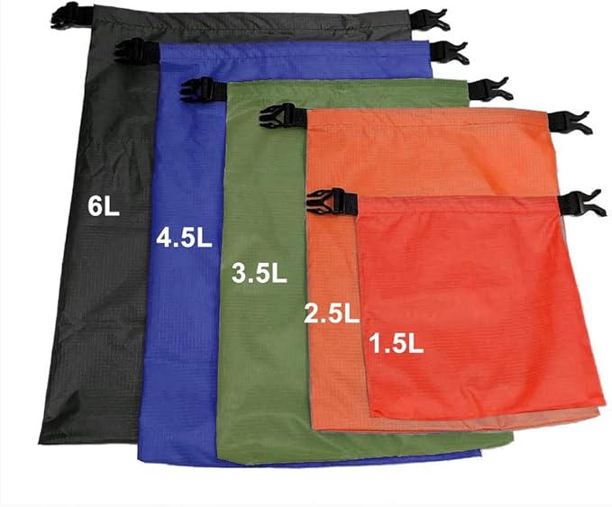 Pimoys 5 Pack Waterproof Dry Sacks, Lightweight Outdoor Dry Bags Ultimate Dry - Image 3
