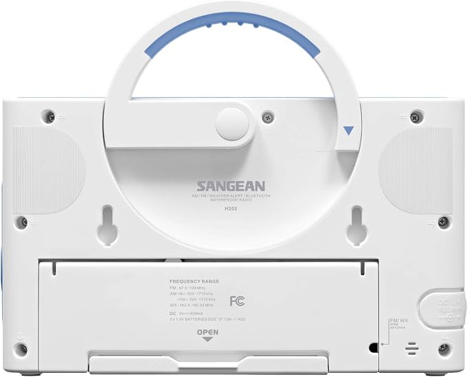 Sangean H202 AM/FM Weather Alert Waterproof Shower Radio - Image 3