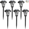 GIGALUMI 6 Pack Solar Pathway Lights Outdoor, Metal Glass & ABS Solar Landscape by GIGALUMI
