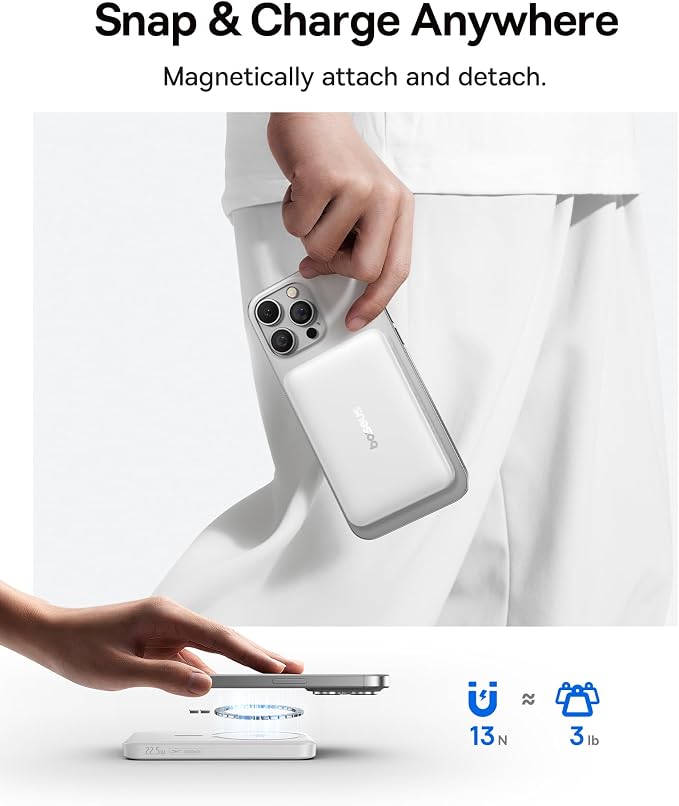 Baseus for MagSafe Portable Charger, Qi2 Certified 15W Wireless Magnetic Power - Image 5