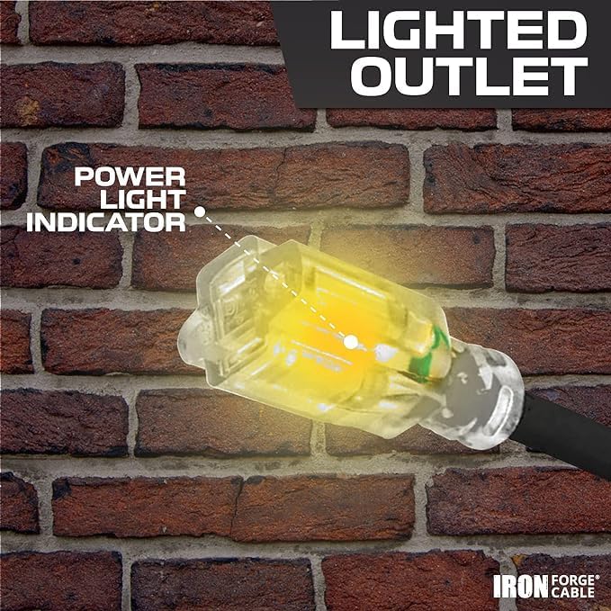 Iron Forge Cable 50 ft Lighted Outdoor Extension Cord - Image 6