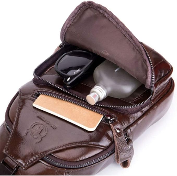 Hebetag Leather Sling Bag Crossbody Backpack - Image 6