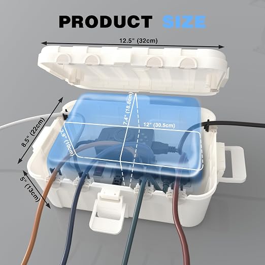 Flemoon Large Outdoor Electrical Box, IP54 Waterproof Outdoor Extension Cord - Image 3