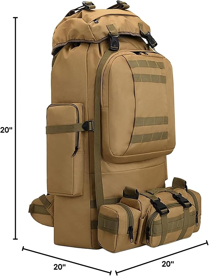 100L Camping Hiking Backpack, Molle military Tactical rucksack backpack - Image 10