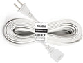 100 FT White Extension Cord, 2 Prong Extension Cord 18AWG SPT-2 Flat Cord by Yeatel