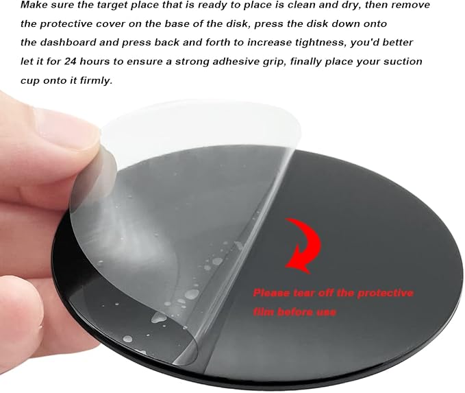 4 Pack 95mm Black Adhesive Dashboard Pad Mounting Disk, Mounting Disk - Image 7