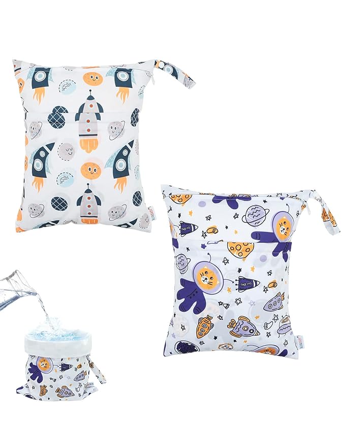 ALVABABY 2pcs Waterproof Wet Dry Bags, Reusable by ALVABABY