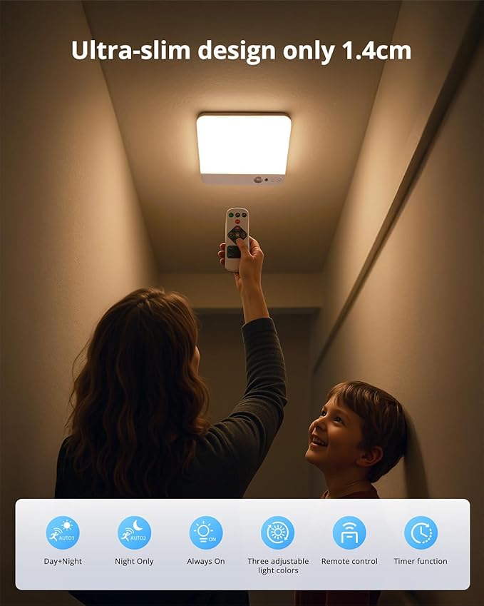 Combuh Battery Operated Ceiling Light, Rechargeable Motion Sensor Lighting - Image 5