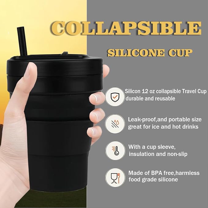 12 Oz Silicone Collapsible Travel Cup - Image 6
