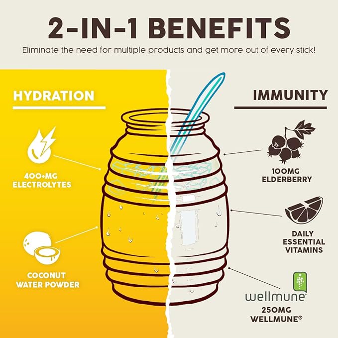 Salud 2-in-1 Hydration Packets + Immunity Electrolytes Powder, Pineapple - Image 5