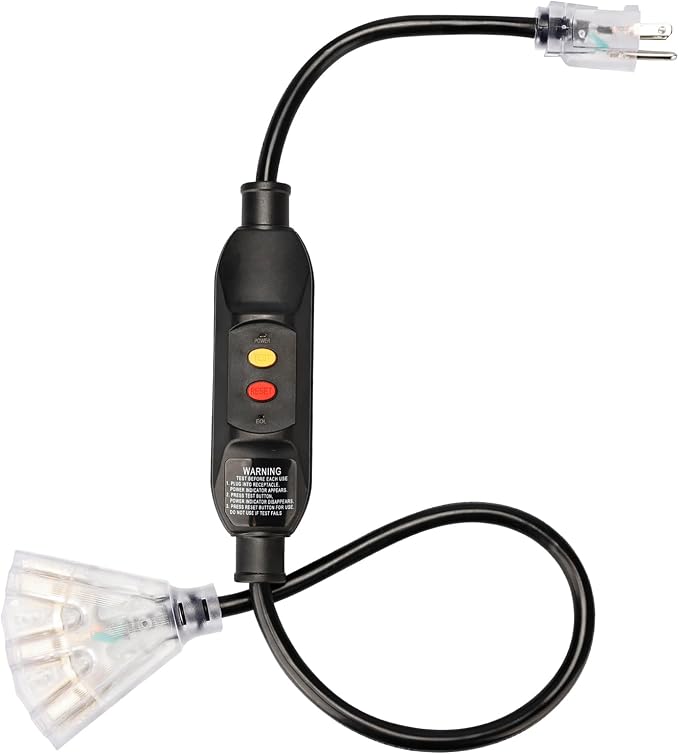 PLUGTUL 3FT GFCI Extension Cord by PLUGTUL