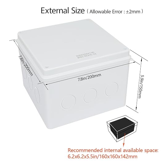 LeMotech Junction Box, Electrical Box IP65 Water Resistant Dustproof ABS - Image 2