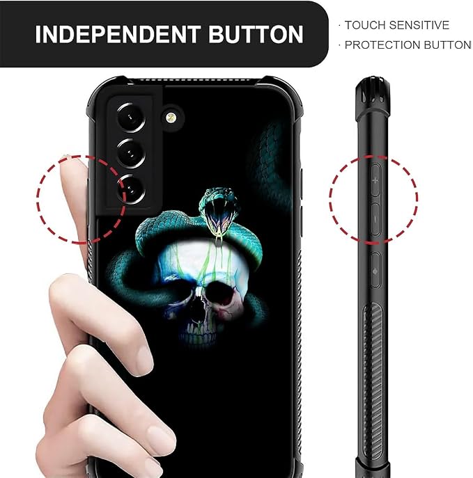 for Samsung Galaxy S21 Plus Case, Skeleton Winding Snake Pattern Graphic Design - Image 6