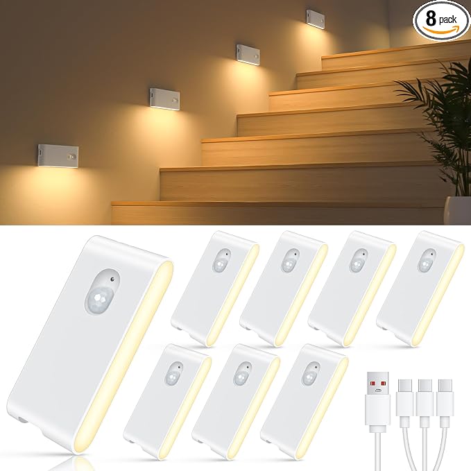 WILLED Rechargeable Night Lights, Warm White Motion Sensor Night Lights by WILLED
