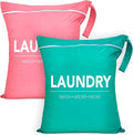 2 Pcs Large Travel Laundry Bag Waterproof Wet Dry Bag Washable Dirty Clothes Bag by Sylfairy