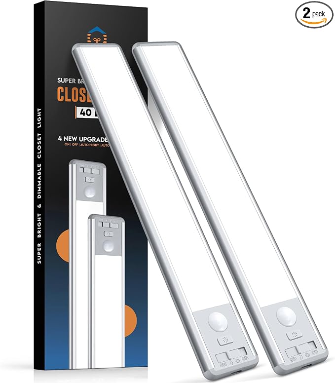 Reoshine Under Cabinet Lighting, 40 LED Motion Sensor Light Indoor Rechargeable by ReoshineGreatLightYouNeed