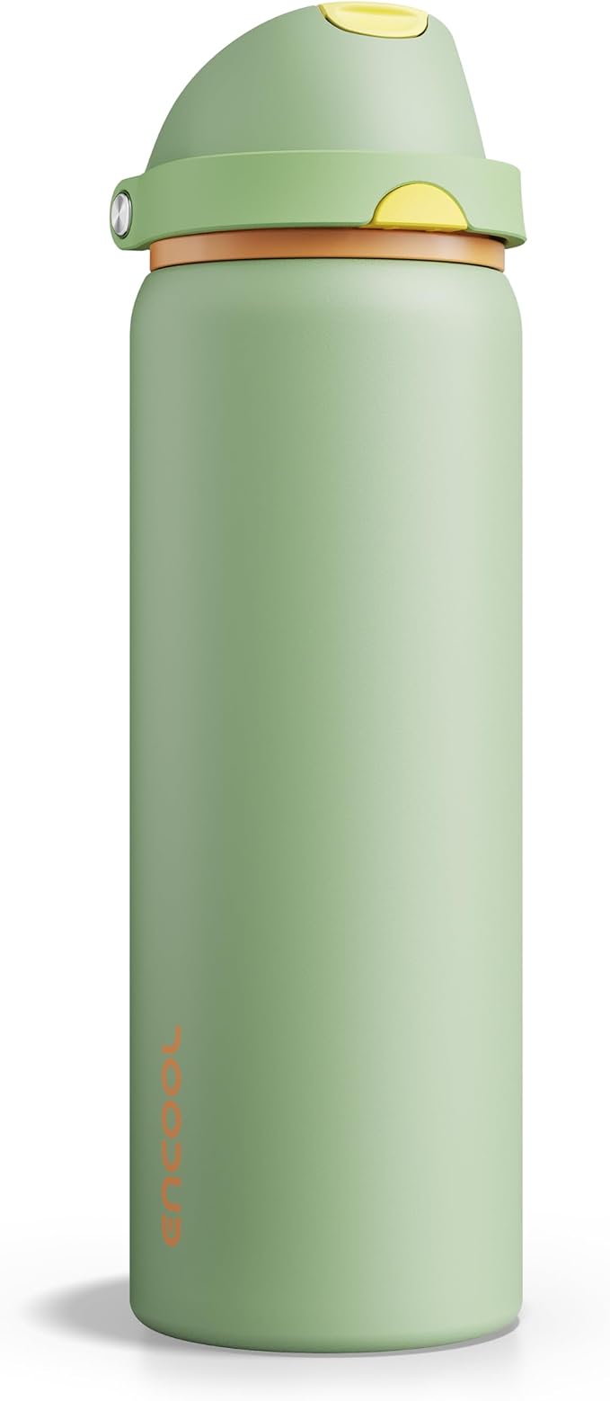 Insulated Water Bottle with Straw by ENCOOL