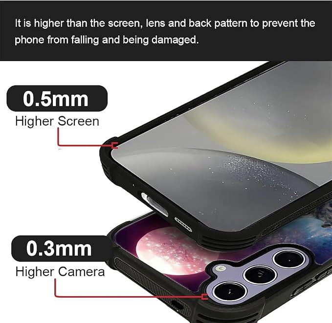 for Samsung Galaxy S24 S25 Case, Star Two Wolfs Howling Pattern Graphic Design - Image 4