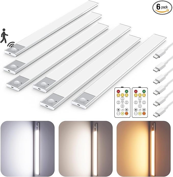 16" Ultra-Thin Under Cabinet Lighting Wireless, Aluminum Alloy Under Counter by Skairipa