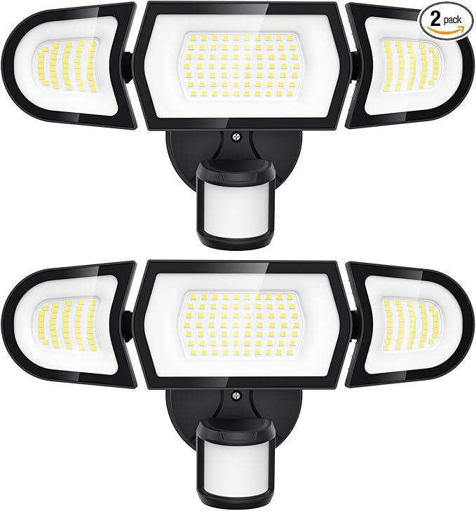 Olafus 100W LED Security Light Motion Sensor Outdoor Light, 2 Pack Motion Flood by Olafus