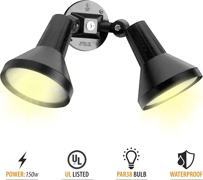 Ciata 15" Outdoor Security Flood Light 2 Head - Image 2