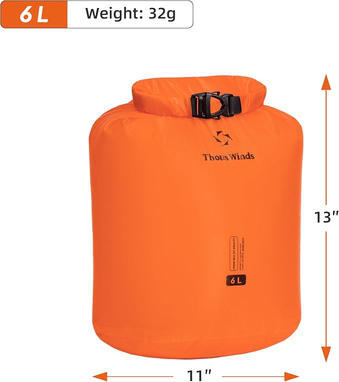 Thous Winds Dry Bag, 6L Ultralight Waterproof Dry Storage, Roll Top Lightweight - Image 7