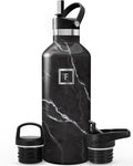 IRON °FLASK Camping & Hiking Hydration Flask - 32 oz Black Marquina by IronFlask