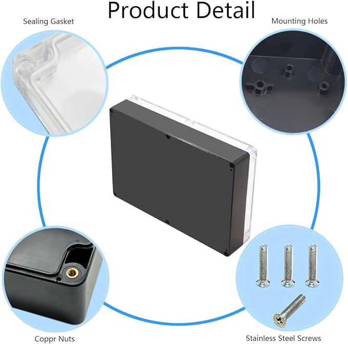 Project Box IP65 Waterproof Junction Box ABS Plastic Black Electrical Boxes DIY - Image 5