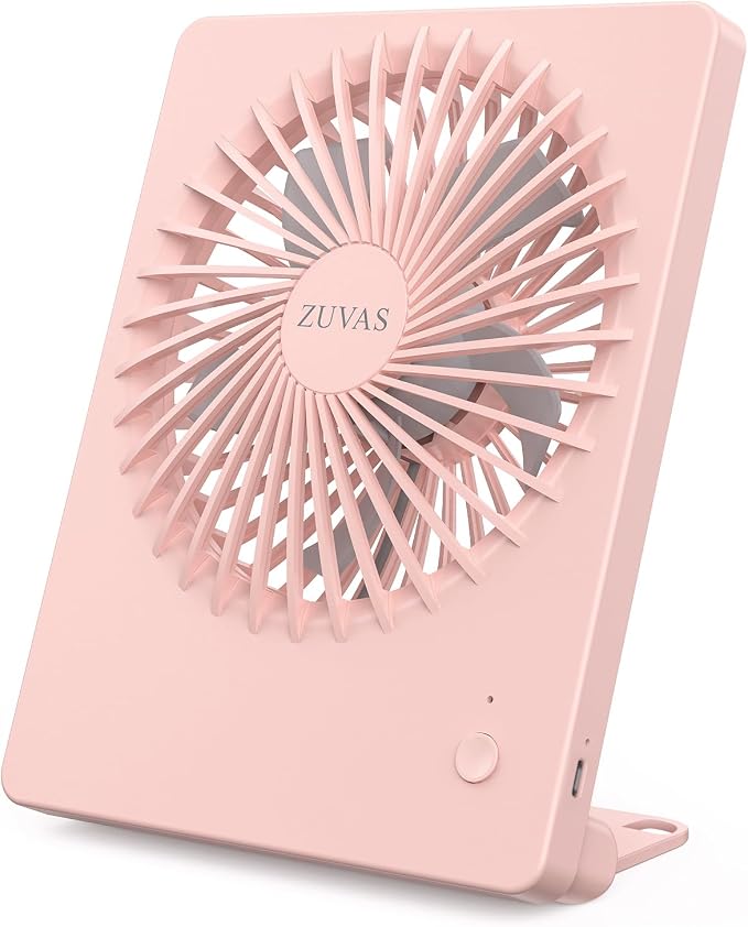 Zuvas Desk Fan Battery Operated Fan Rechargeable 180°Tilt Folding Personal Fan by Zuvas