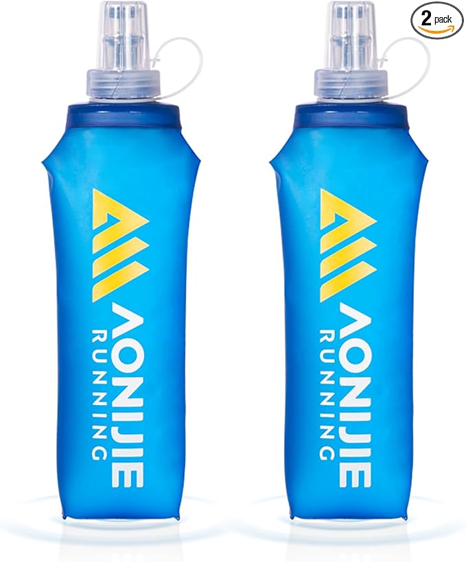 AONIJIE Running Water Bottle 2PCS 500ml/17oz Soft Flask TPU Collapsible Water by AONIJIE