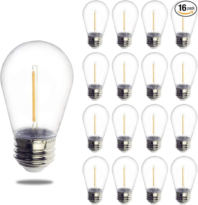 Jslinter S14 1W Outdoor String Lights Bulbs LED, Shatterproof & Waterproof by Jslinter