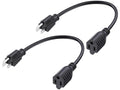 Cable Matters 2-Pack 16 AWG Heavy Duty 13A Short Power Extension Cord - 1ft by CableMatters